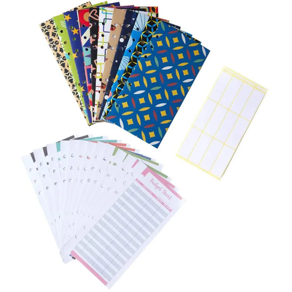 A6 Binder Budget Colorful Cash Envelopes with Expense Budget Tracker Sheets and Stickers Compatible for Budgeting Saving Money