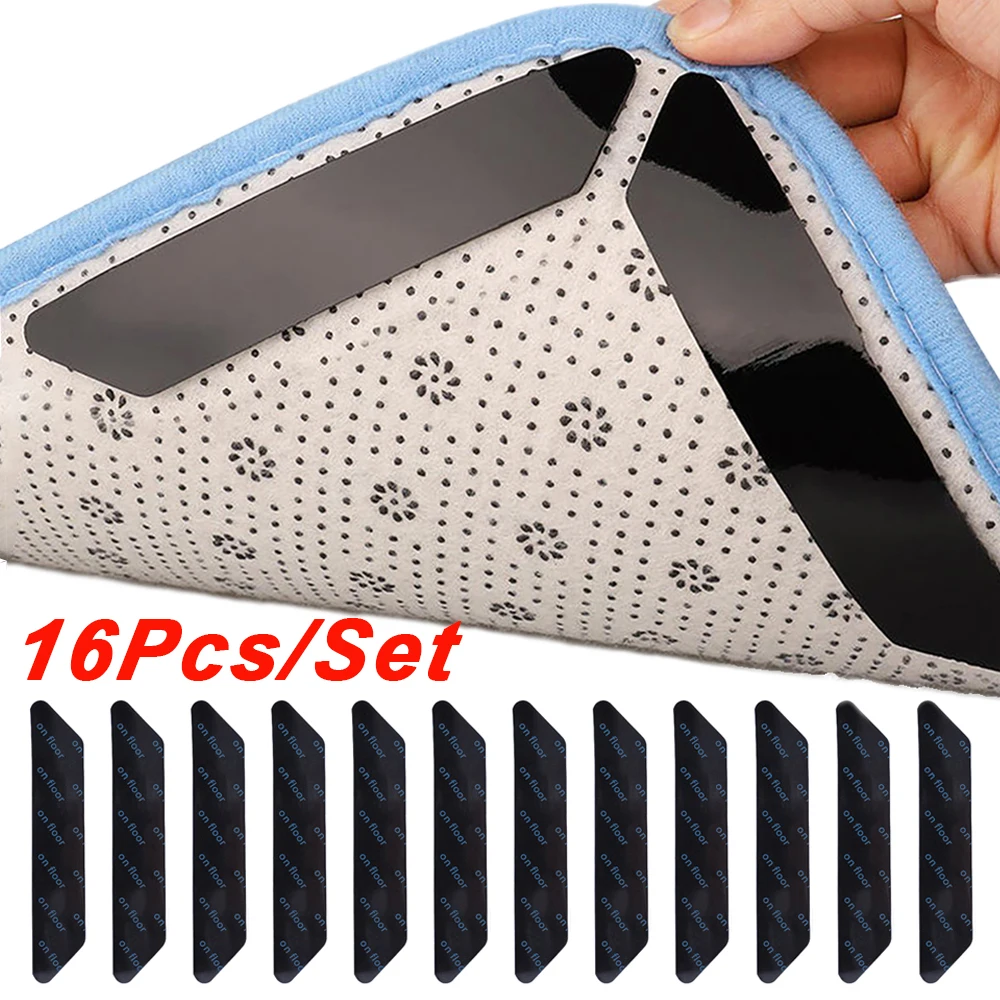 16Pcs Non slip Carpet Tapes Self Adhesive Floor Mats Anti Slip Gripper
