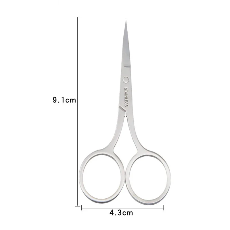 2pcs Stainless Steel Eyebrow Scissor Makeup Eyelash Trimmer Facial Hair Remover Manicure Scissor Nose Hair Tool Beauty Scissors 5