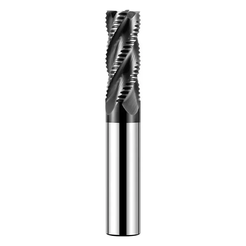 Roughing End Mill Solid Carbide 4 Flutes 4 Teeth for Metal Steel Iron Aluminum MDF Acrylic Wood Copper Plastic