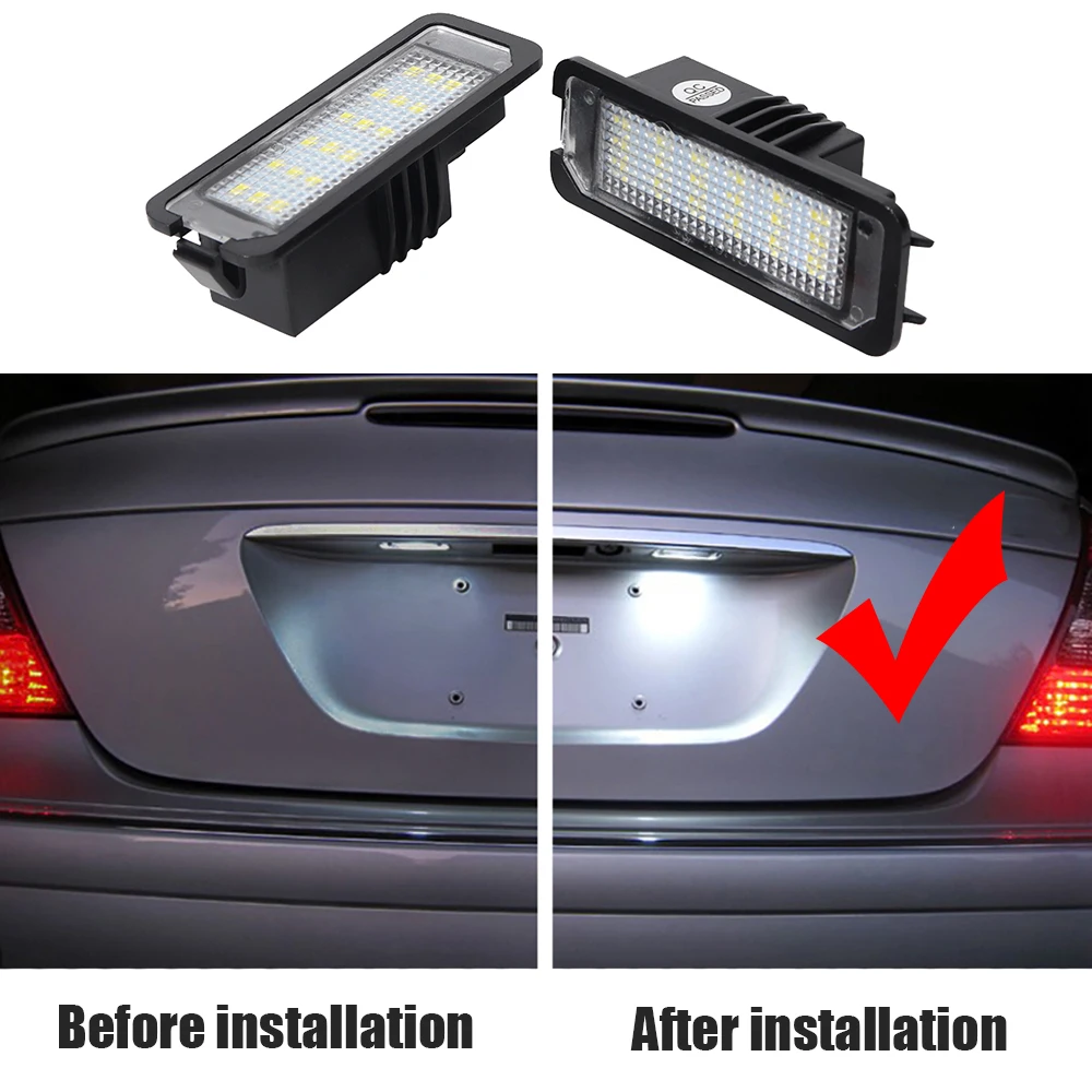 LED 자동차 번호판 전구 액세서리, VW 골프 4 5 6 7 MK4 MK5 MK6 MK7 Lupo 3L EOS 비틀 시로코 폴로 9N 6R 아마록용