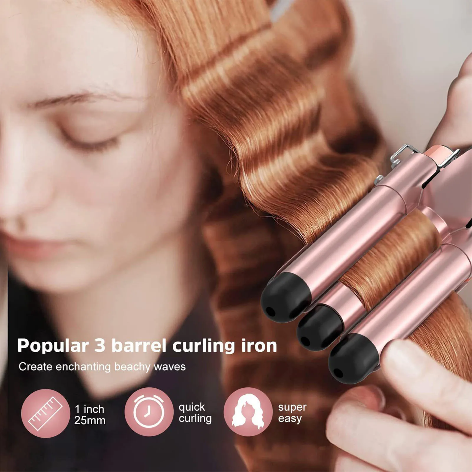 5 in 1 Electric Heating Hair Curler Professional LCD Display Hair Wand Curler for Women and Men Salon