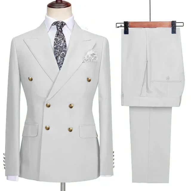Men's Notched Lapel Embroidery Formal Wedding Suit Display