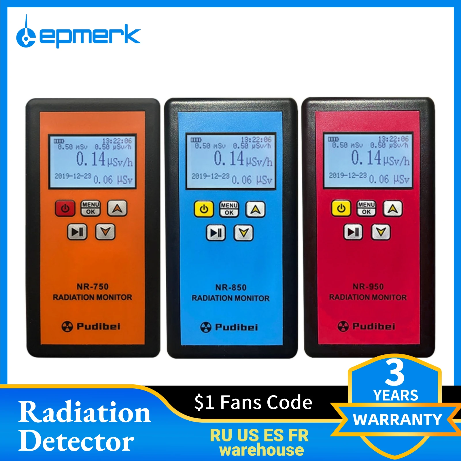 NR750850950HandheldNuclearRadiationDetectorLCDDisplayHouseholdRadioactiveTester