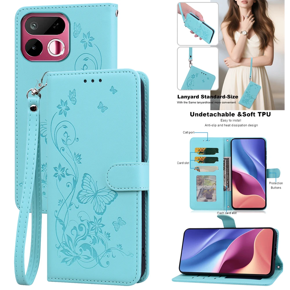 Leather Flip Phone Case - Elegant Book Cover Style