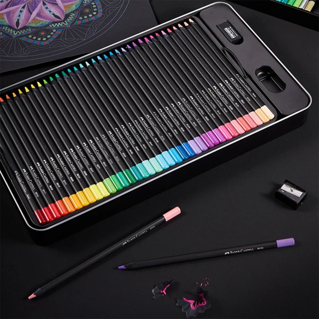 Faber-Castell Juego de arte de lápices de colores, 6 lápices de colorear y  5 herramientas de dibujo, juego de arte para adultos