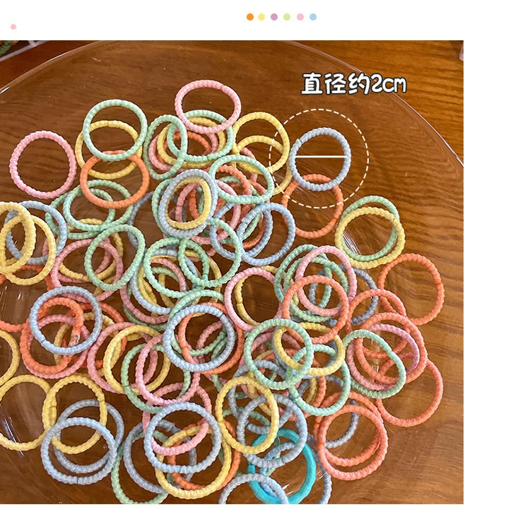 300 Teile/beutel kinder Gummiband Mädchen Krawatte Haar Ohne Verletzen Haar Gute Elastizität Langlebig Stirnband Infant Nette Baby Daumen – Detail 4