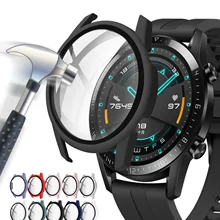 

Glass+Case for Huawei Watch GT 2e 46mm/42mm Accessories Full Coverage Bumper Screen Tempered Protector huawei gt2e gt2 Cover