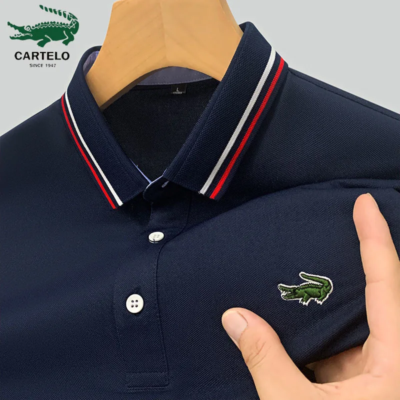 

CARTELO2023 Men's embroidered breathable Polo shirt Spring/summer new business leisure high quality lapel Polo shirt for men
