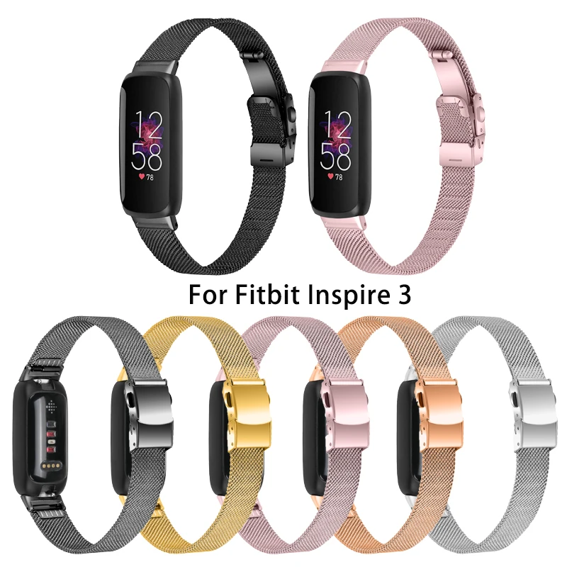

Stainless Steel Strap for Fitbit inspire 3 Smart Bracelet band Tortoid buckle Women Men belt for fitbit inspire 3 watchband
