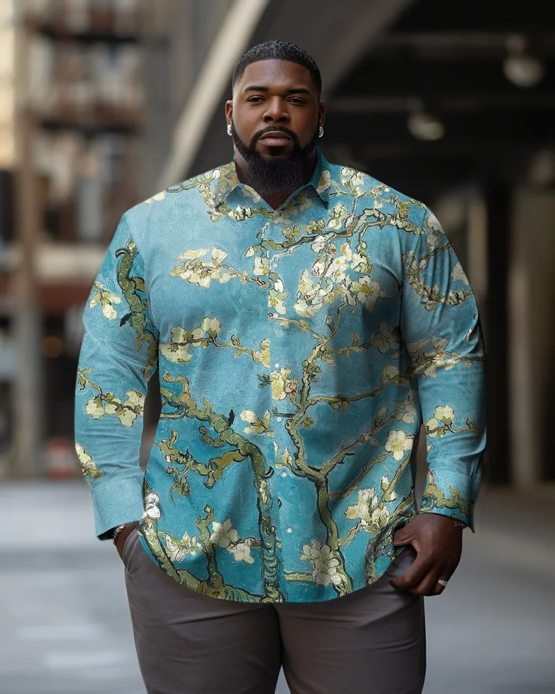 Biggmans Business White Shirt Top For Big And Tall Suit  Summer  Men's Clothing Long sleeve Black Formal Leisure Man Plus Size 9