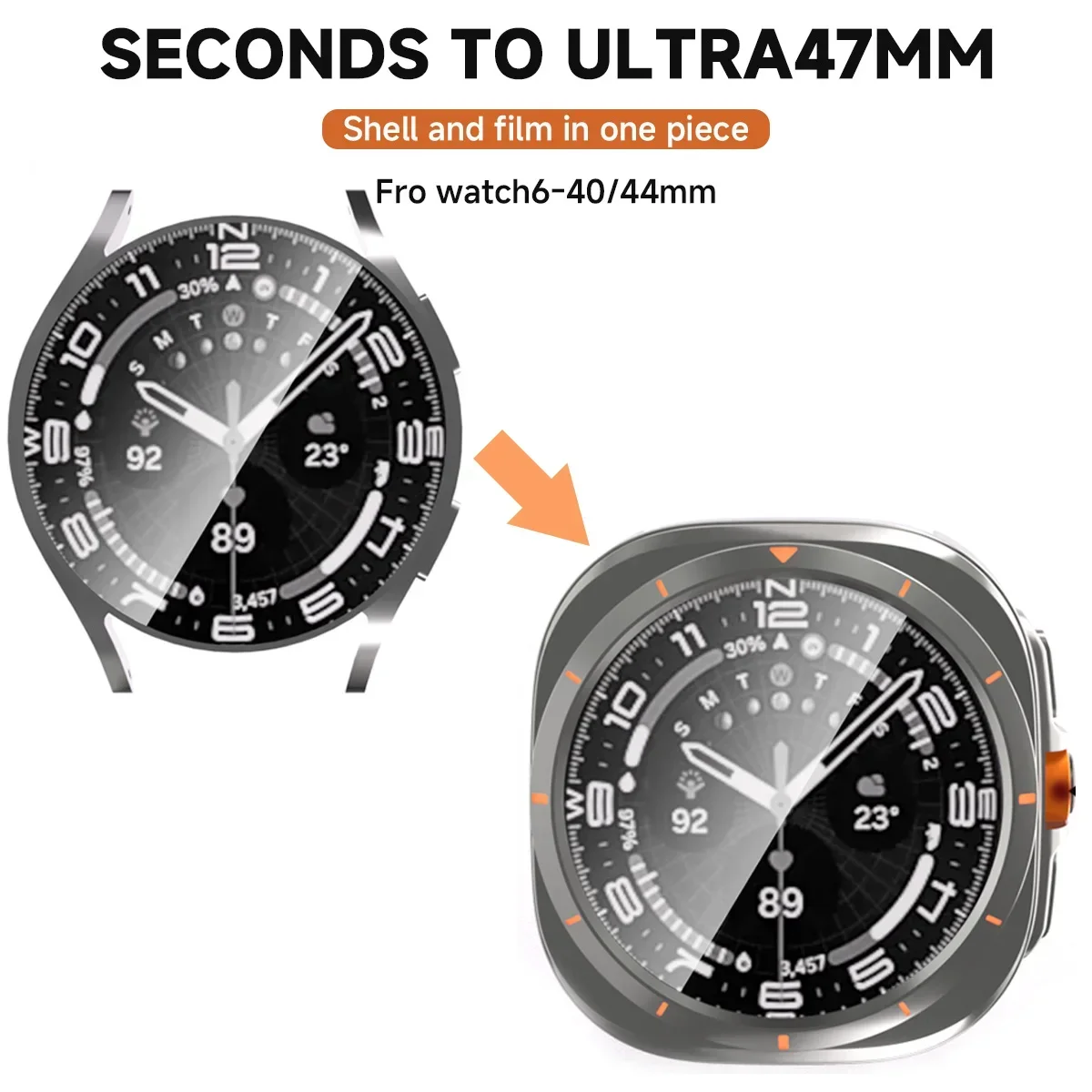 Ultra Protective Case with Screen Protector Glass for Smartwatch Accessories