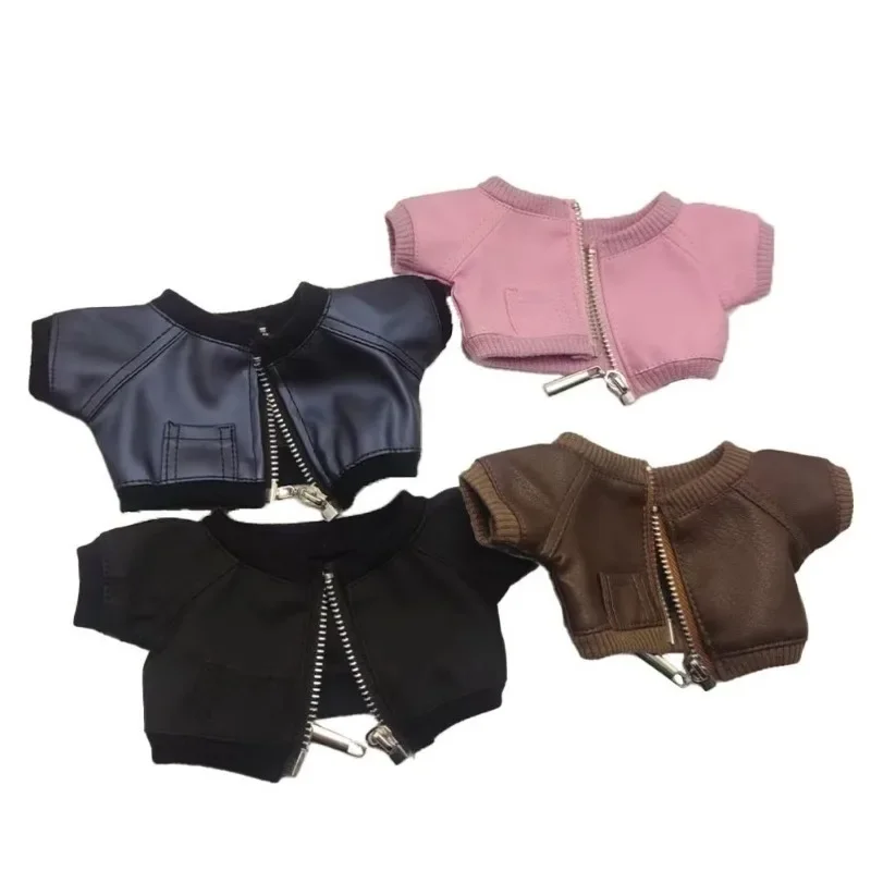 20cm cotton baby clothes handsome and cool without attributes doll small leather shirt pants doll set 2