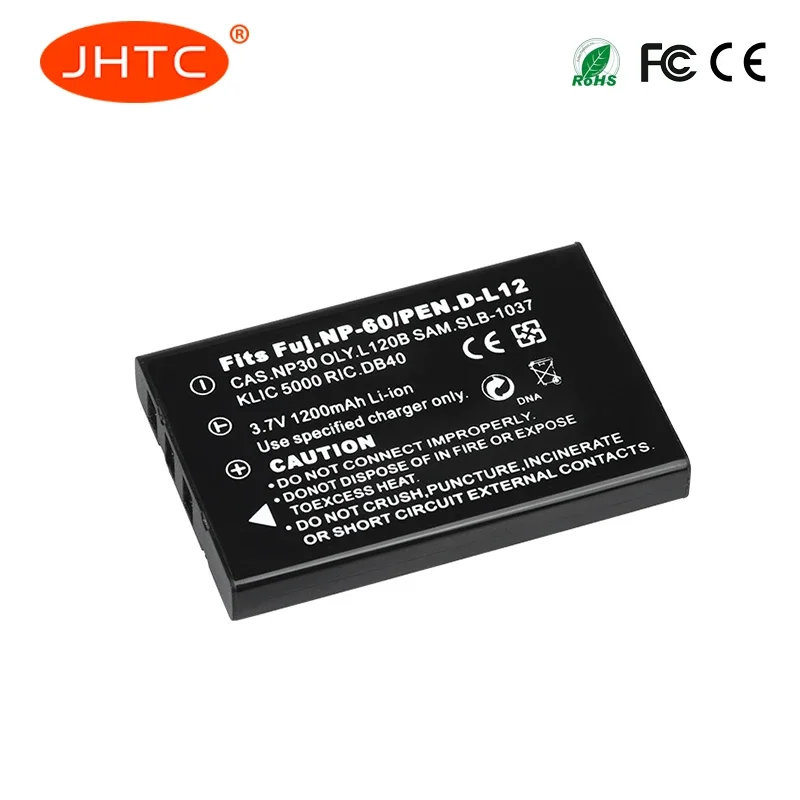 Battery 1200mAh NP-60 FNP60 SLB 1137 1037 CNP-30 K5000 D-Li2 Li-20B For Fujifilm F50I F501 F401 F402 ZOOM F410 F60 NP60 camera battery