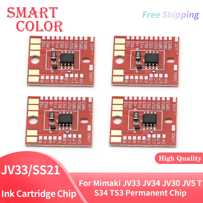 

4Color SS2 SS21 ES3 SB51 SB52 SB53 PIG BS2 BS3 HS HS1 Chips Ink Cartridge For Mimaki JV33 JV34 JV30 JV5 TS34 TS3 Permanent Chip