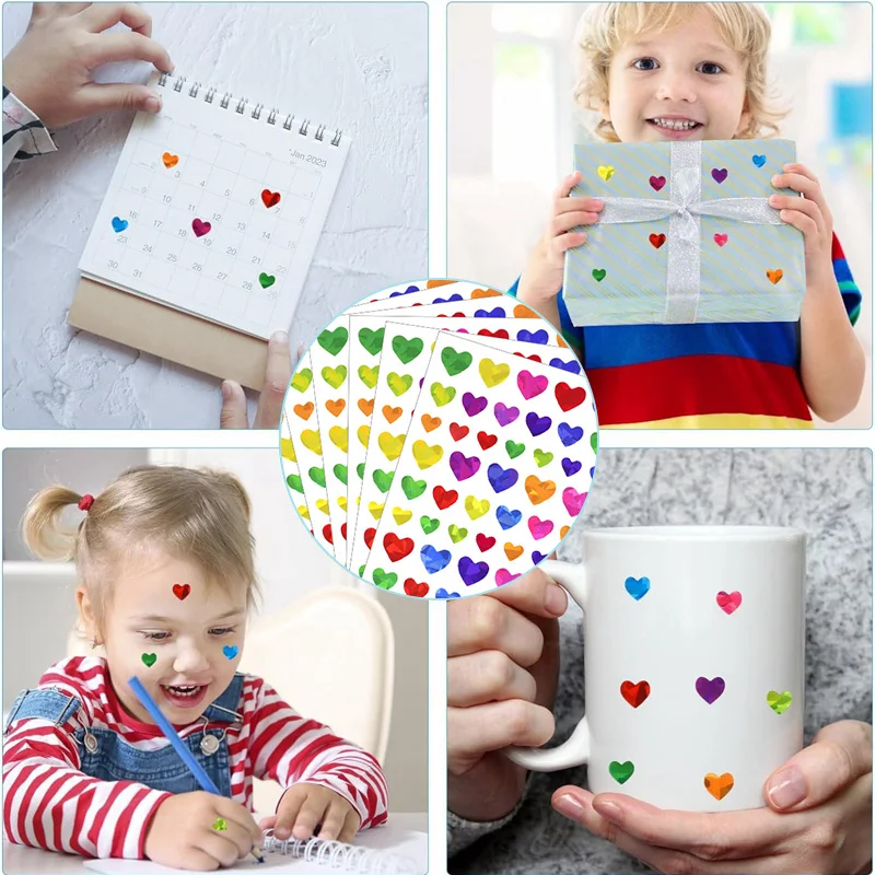 30/10Sheets Star Dot Heart Stickers Kids Birthday Party Favors Glitter Adhesive Sticker Reward Chart Labels Gift DIY Decoration