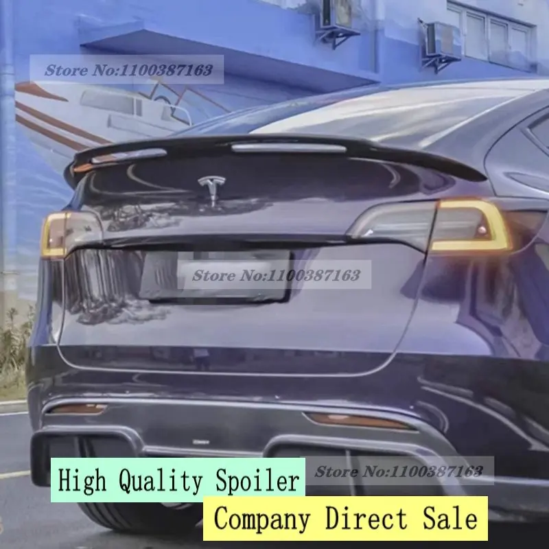 

For 2021 2022 2023Tesla Model Y Matt Rear Trunk Lid Spoiler Wing Real Carbon Fiber Car Tailgate Flap Trim Decklid Lip Body Kit