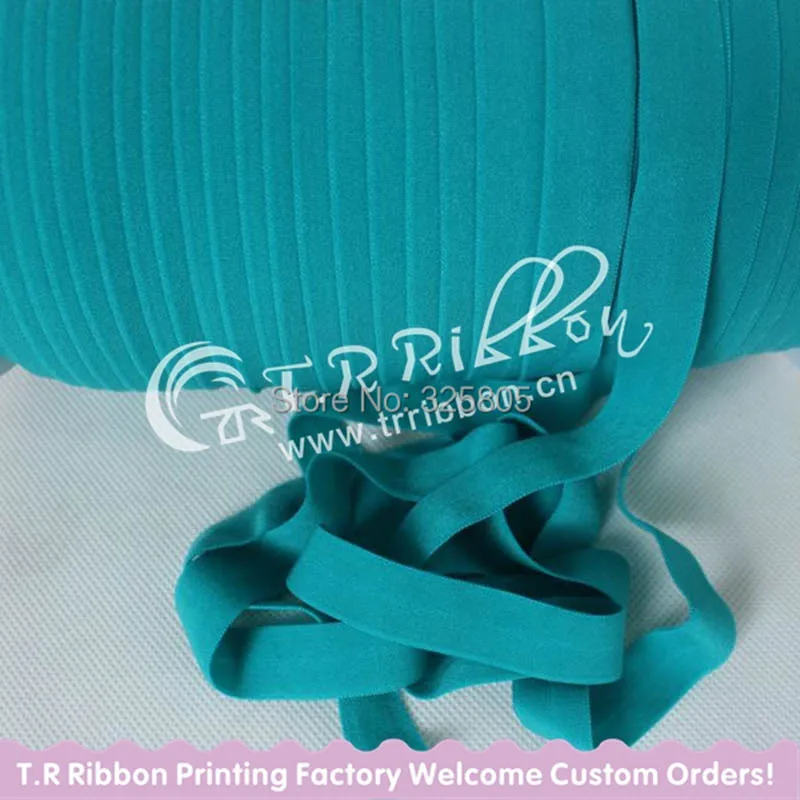 

Matt solid fold over elastic 5/8" elastic ribbon factory 100yards per color #346 Jade