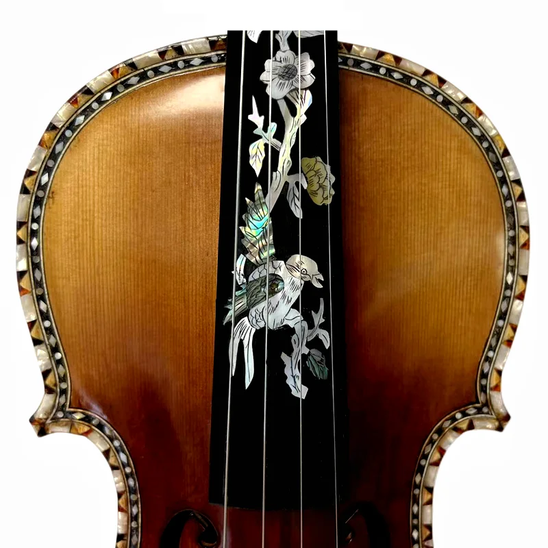 Strad style SONG master bird's eye maple wood 4/4 violin,carving ribs and neck inlay nice shell,sound clear and melodious