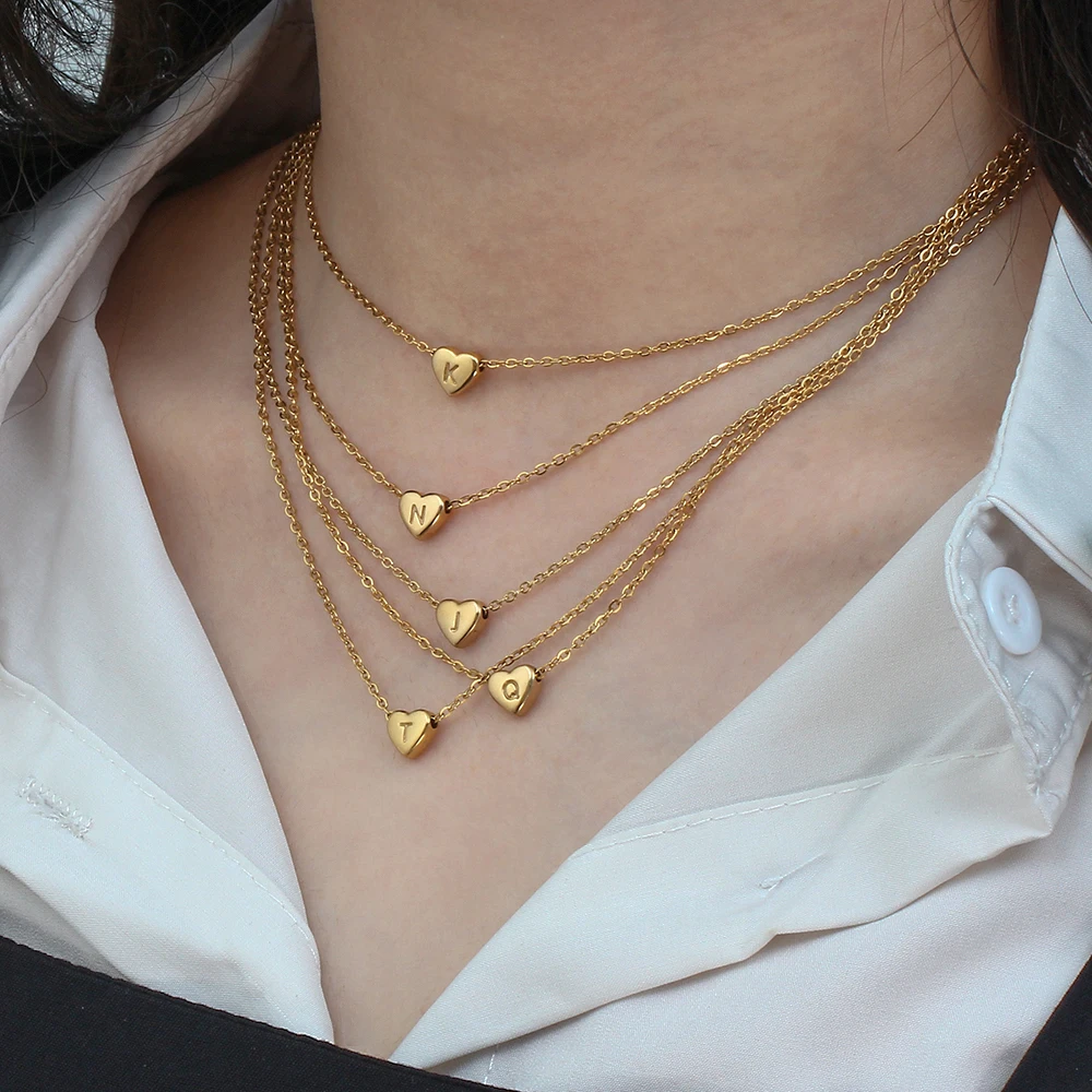 Collana donna in acciaio inox oro fiori quadrifoglio con zirconia