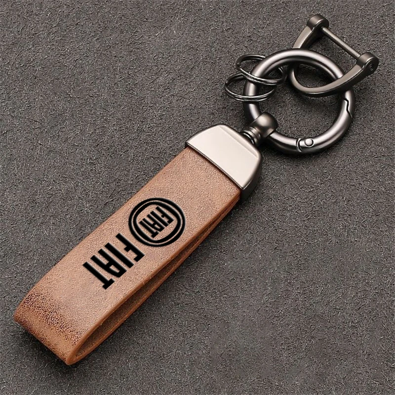 Car Keychain Hot Stamping Badge Zinc Alloy Accessories For FIAT 500 Ducato Panda Grande Punto Tipo Abarth Pulse Strada