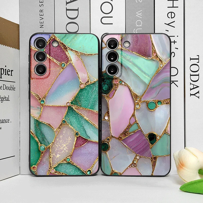 Vintage Art Green Marble Texture Printed Frosted Soft Phone Case