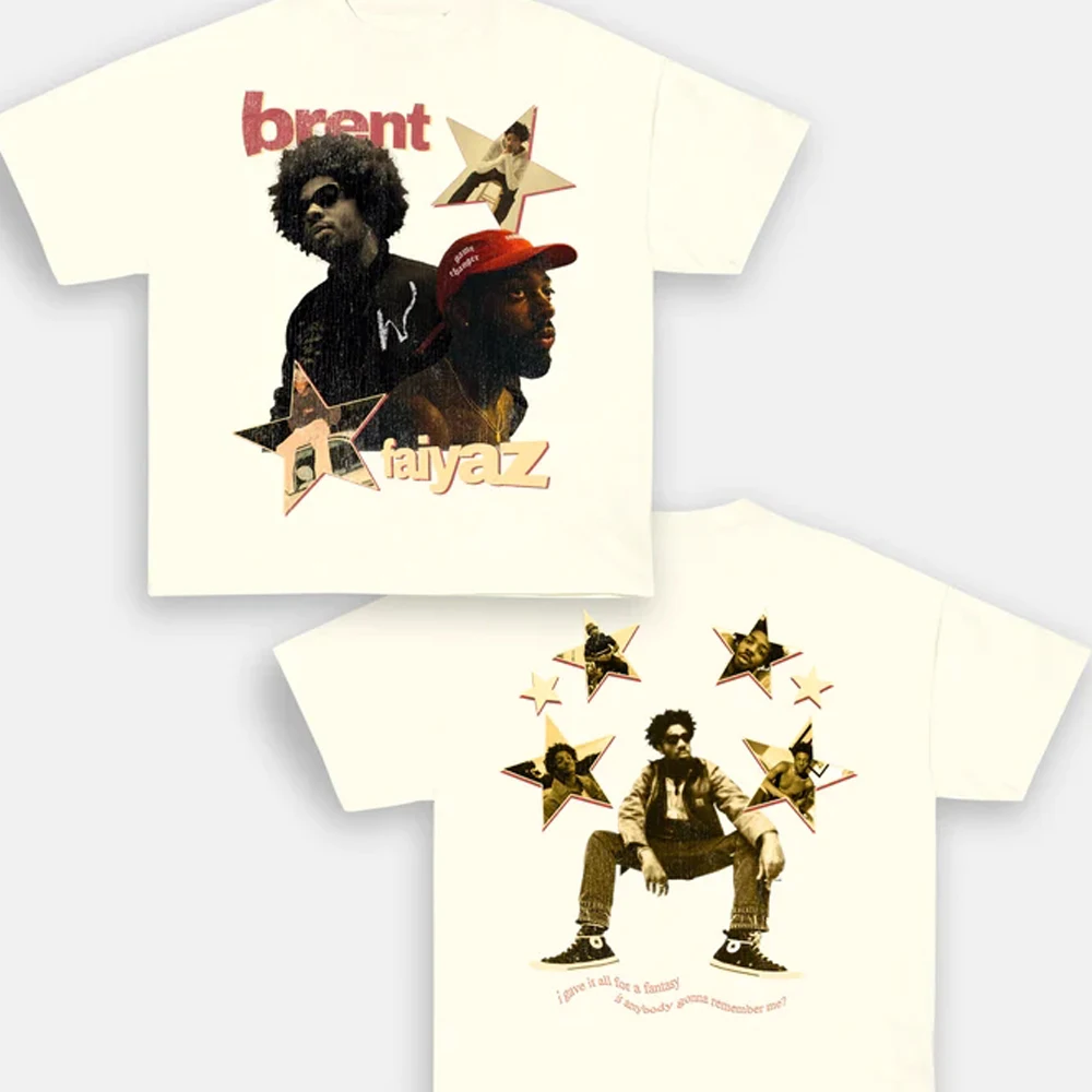 

Brent Faiyaz T-shirt Music Album Wasteland Graphic Print Short sleeve Tshirts Hip Hop Streetwear Cotton Oversized Streetwear