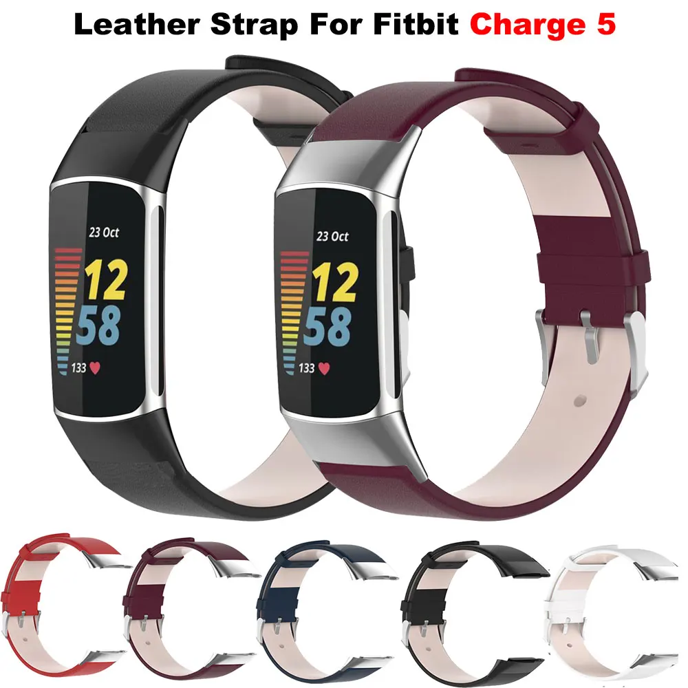 

Leather Watch Strap For Fitbit Charge 5 Replacement Wristband Women Men Strap For Fitbit Charge5 Watchband Smart Accessorie Belt