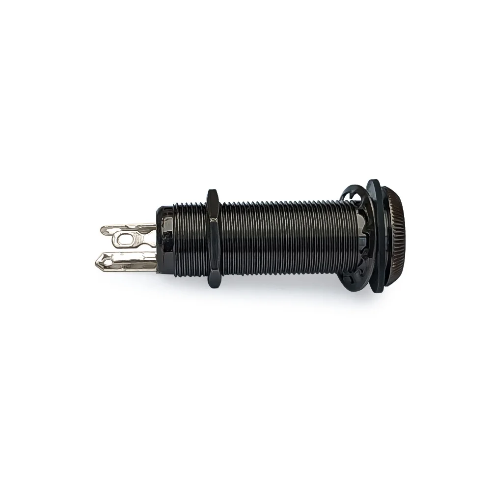 E-Gitarre Bass Teile 6,35mm Stereo Ausgang Eingang 1/4 Zoll Jack Buchse Stecker Messing Gerade Gerippte Rohr Stil Jack Anti-laute – Detail 13