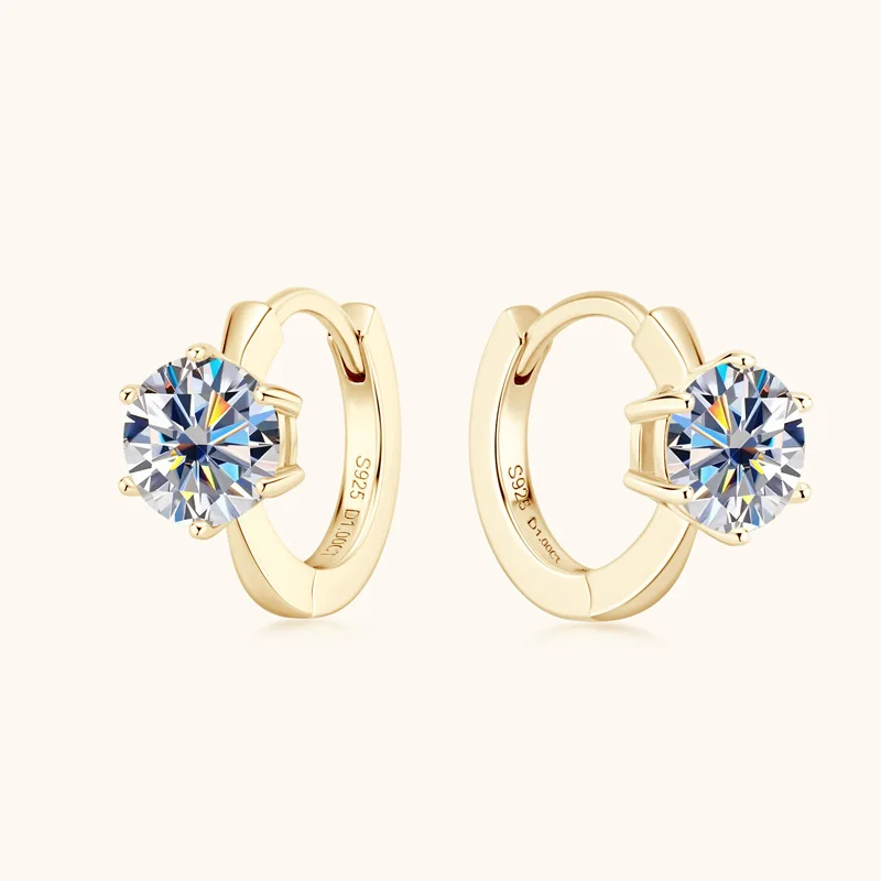 

Real Moissanite Pass Diamond Test Pen with GRA Certificate Original 925 Sterling Silver 18K Yellow Gold Hoop Clip Women Earrings