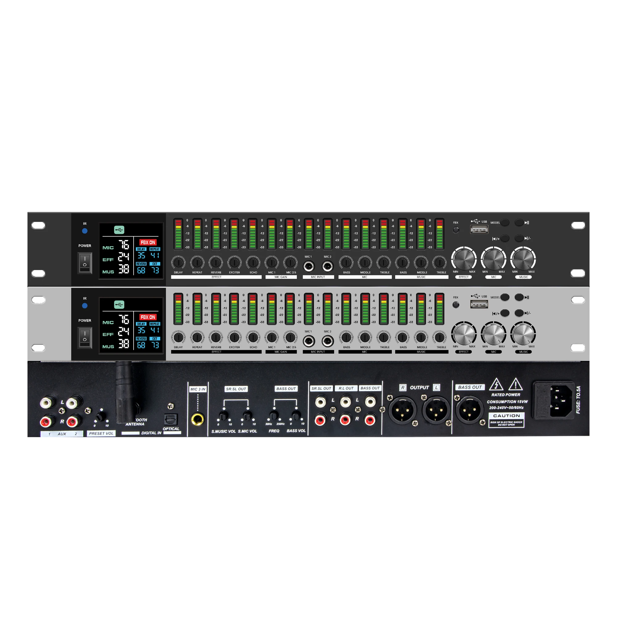 Professional KTV Audio Effects Processor DSP Bluetooth Anti-howling Equalization Pre-effector for Karaoke Stage Party