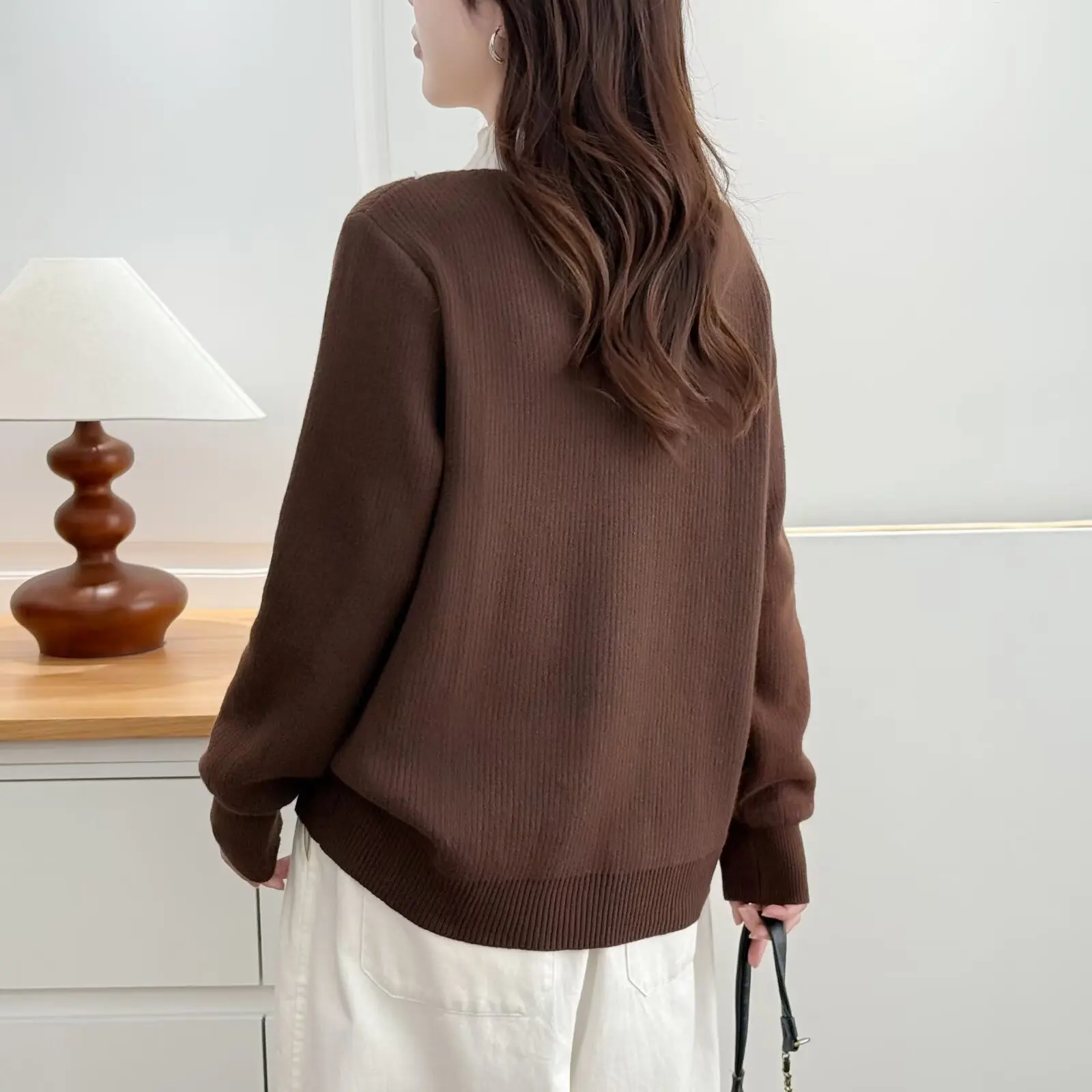 XXXXL Fashion Plus Size Women's Sweaters One-piece Fleece Fake Two Piece Warm Knitted Base Mock Neck Jumpers Autumn Winter 2585