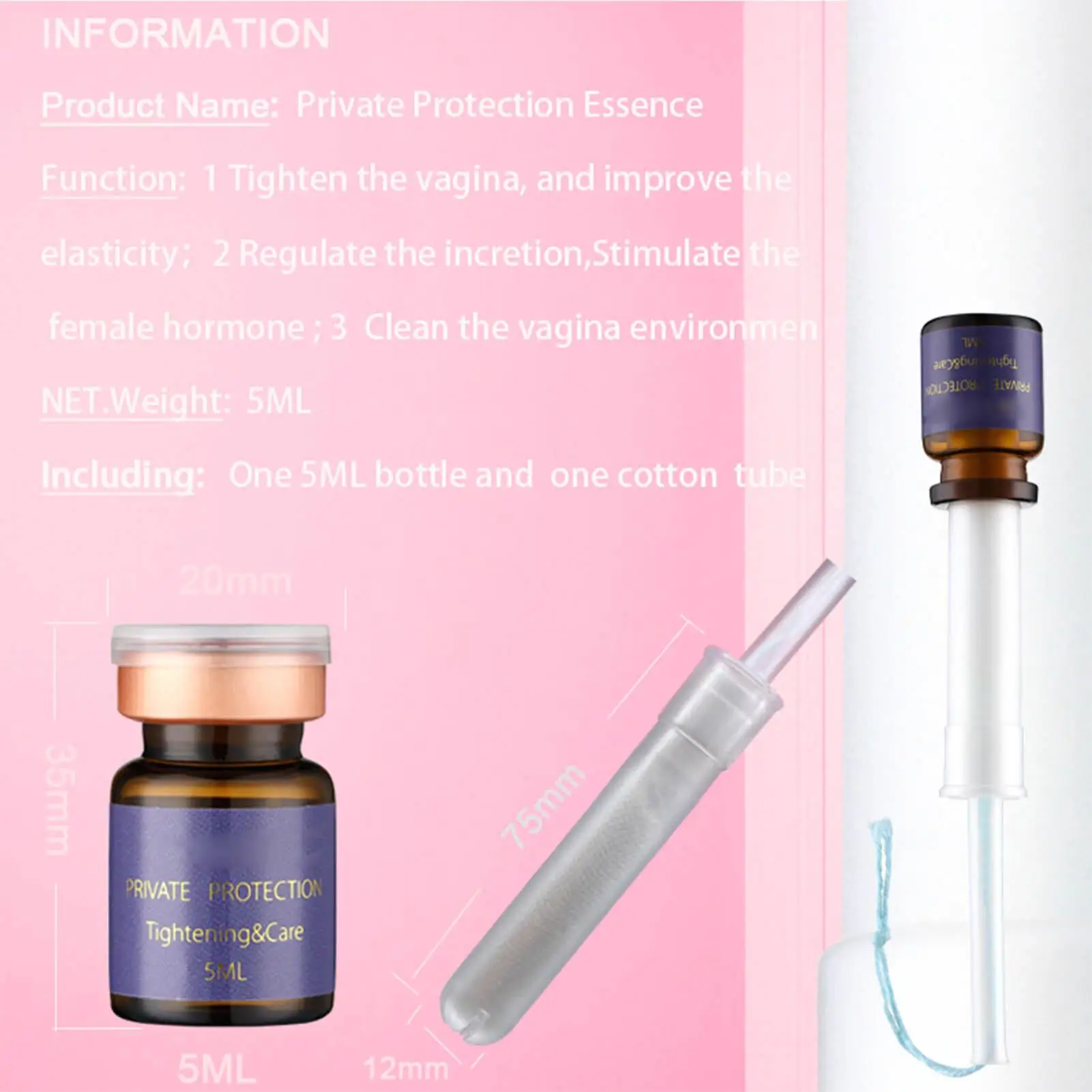 5ml Vaginal Tightening Serum Gel-Moisturizing & Endocrine Regulator with 10 Cotton Tubes