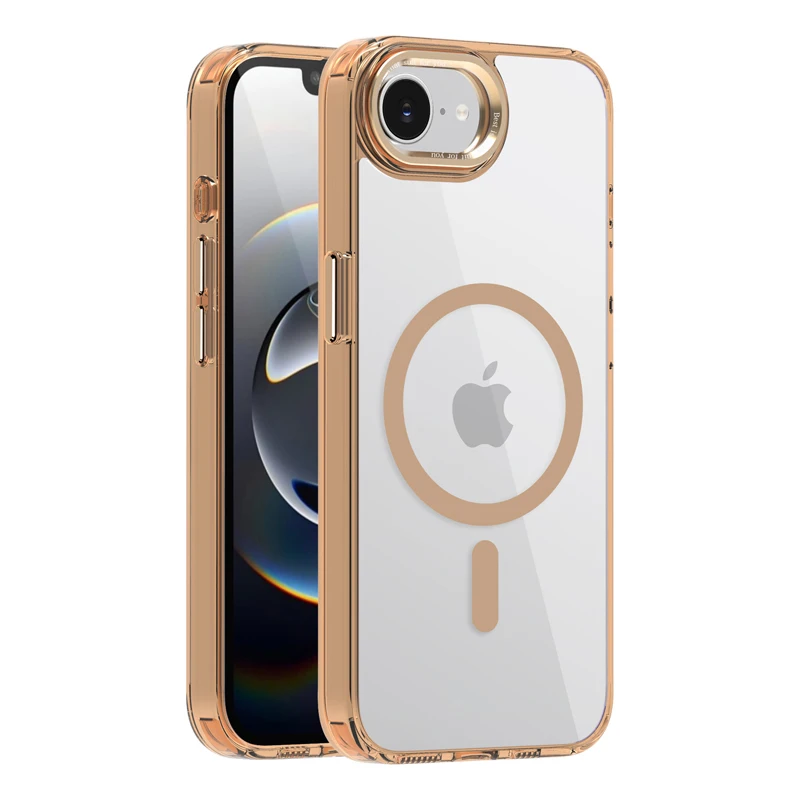 Strong Magnetic Hybrid Shockproof Transparent Case with Colored Edge