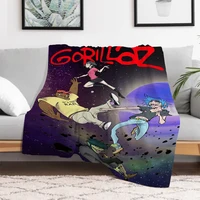 Gorillaz Virtual Band Hip Hop Blanket Bed Blankets and Throws Microfiber Bedding Furry Plaid on the Sofa Plush Bedspread Throw 2