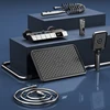 Piano Keys Bathroom Shower System Intelligent LED Temperature Display Shower Suit Bathtub Gray Rain Mixer Shower Faucet Full Set 6