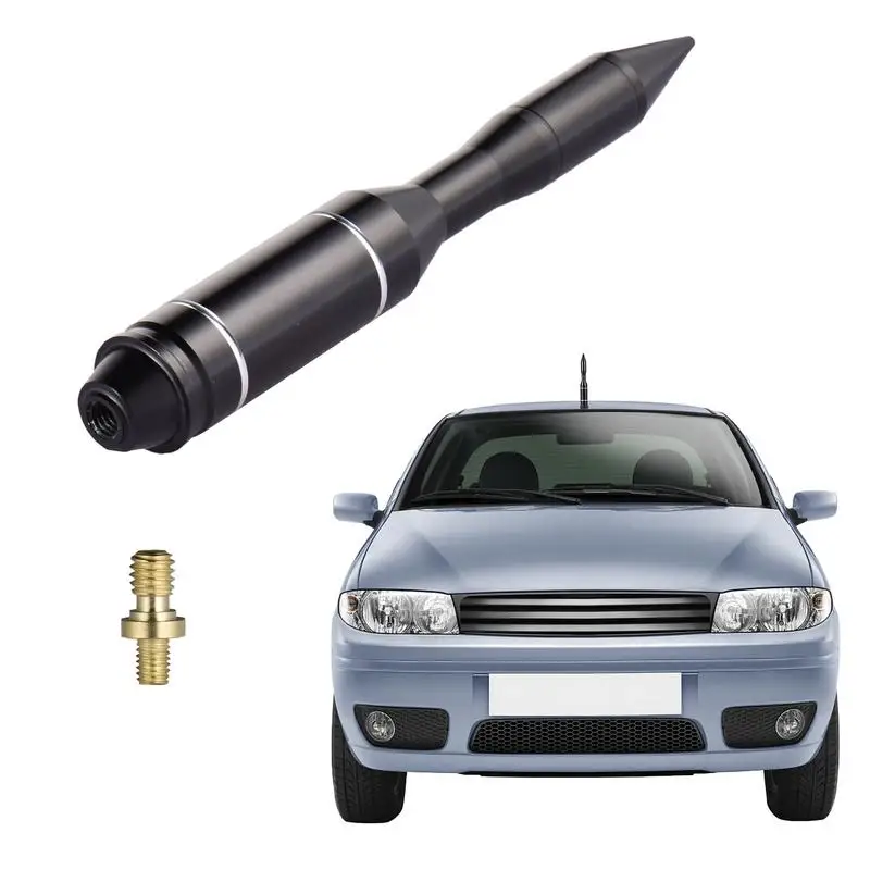 

Short Car Bullet Antenna 14.5cm Truck Radio Antenna Mast Replacements Waterproof Threaded Anti-Theft Locking Design Compatible