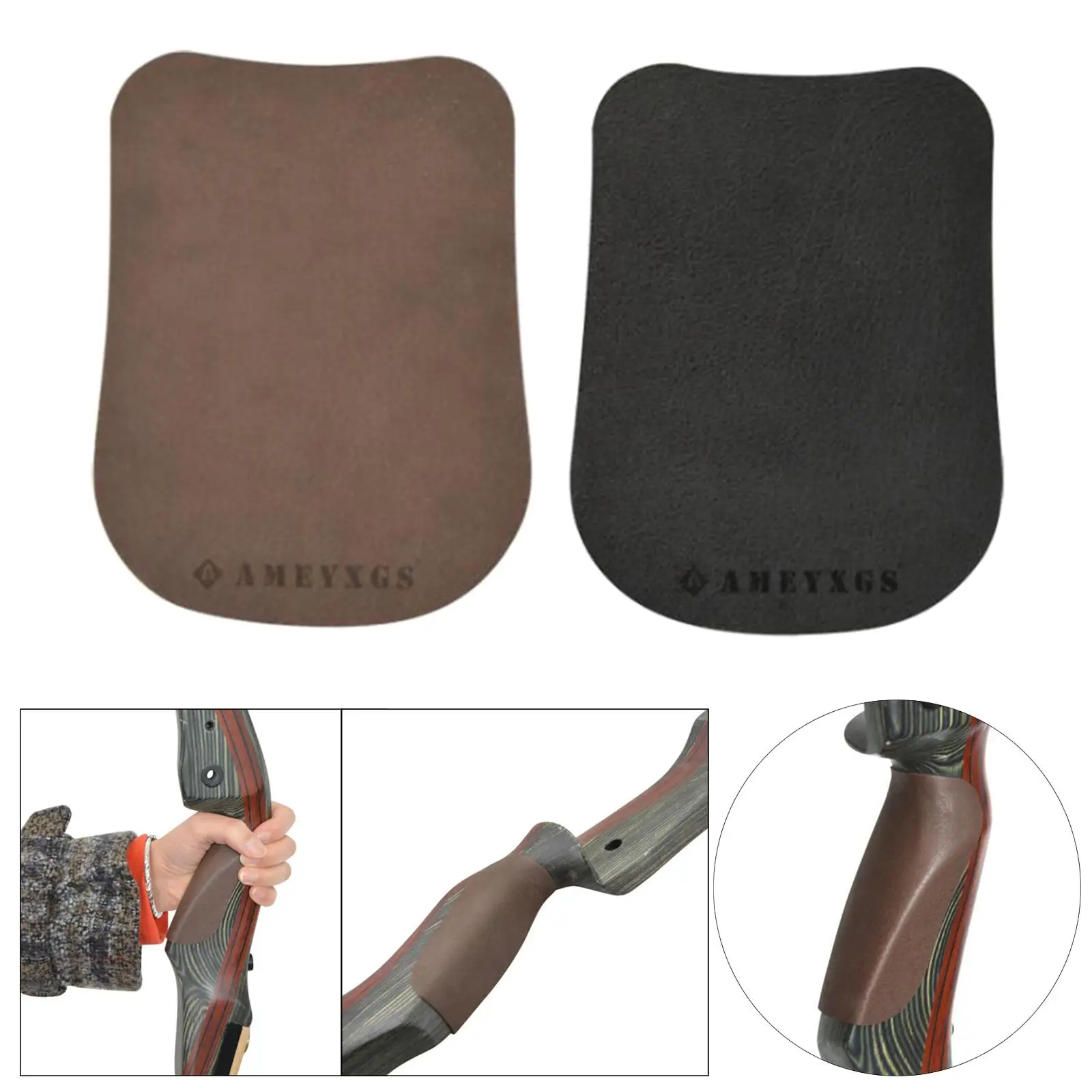Saddle Pad Cover Leather Self- Bow Handle Non- for Tranditional Longbow Recurve Bow