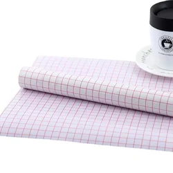 Clear Vinyl Application Tape with Color Alignment Grid for DIY Art and Craft Projects (Red Grid)