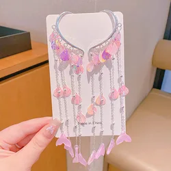 Baby Girls Cute Mermaid Princess Pearl Tassel Bow Forehead Chain Hair Clip (Hair Accessory15)