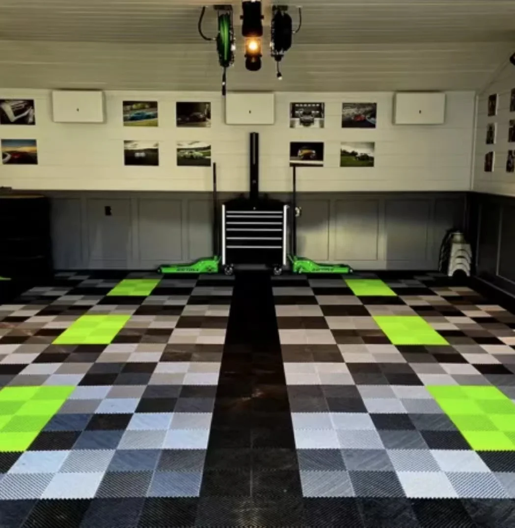 AntiSlipGarageFloorTilesInterlockingPlasticDeckMatforCar