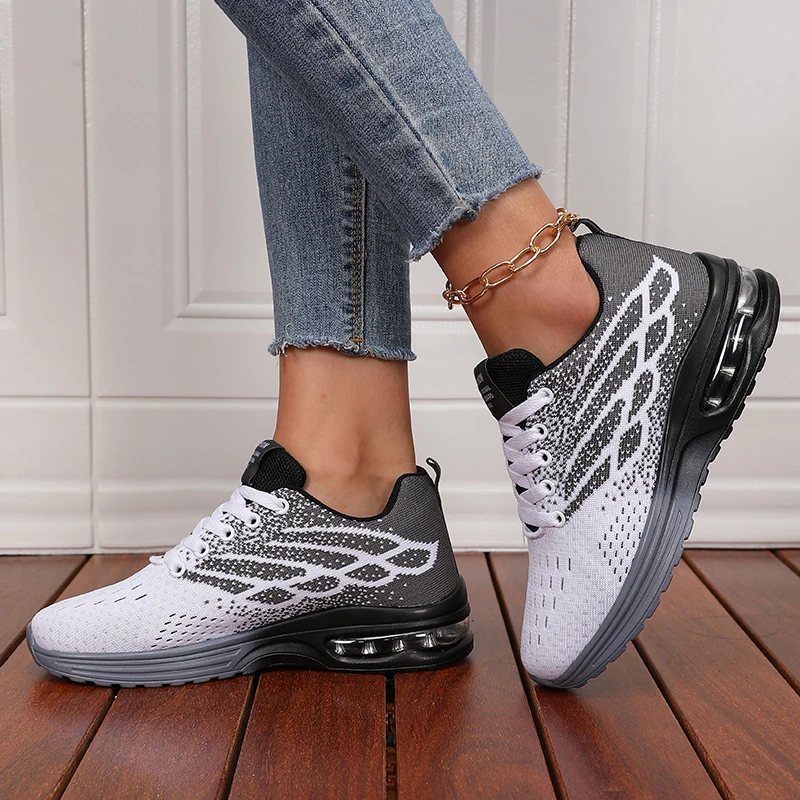 Women Running Shoes Sneaker Air Cushion Soft Sole Lightweight Mesh Tennis Sports Shoes