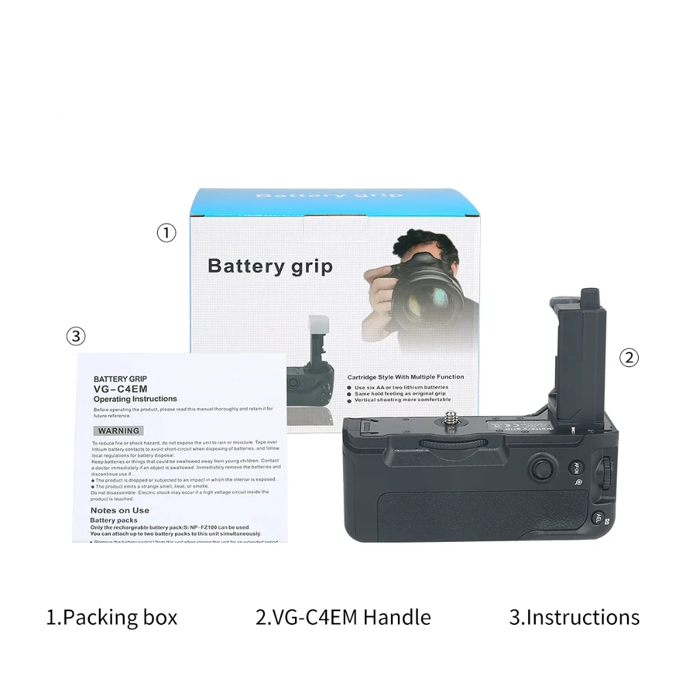 VG-C4EM Battery Grip for Sony a9II a7IV ILCE-7M4 a7M4 a7R4 a7R IV a7RM4 Vertical Grip