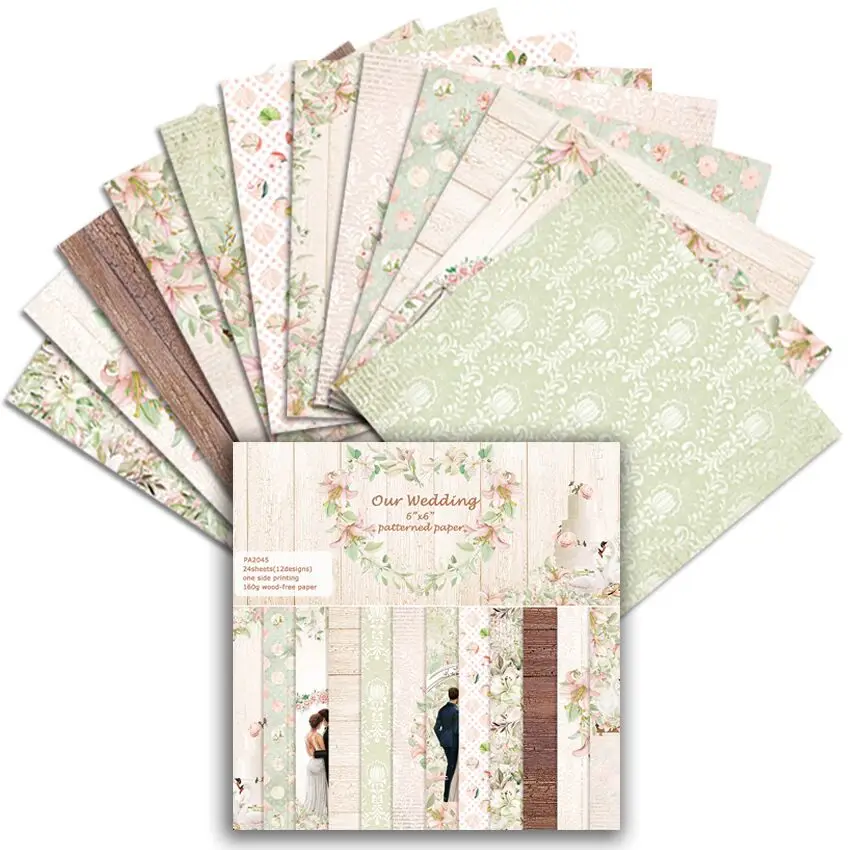 2023New our wedding Scrapbooking paper pack of 24sheets handmade