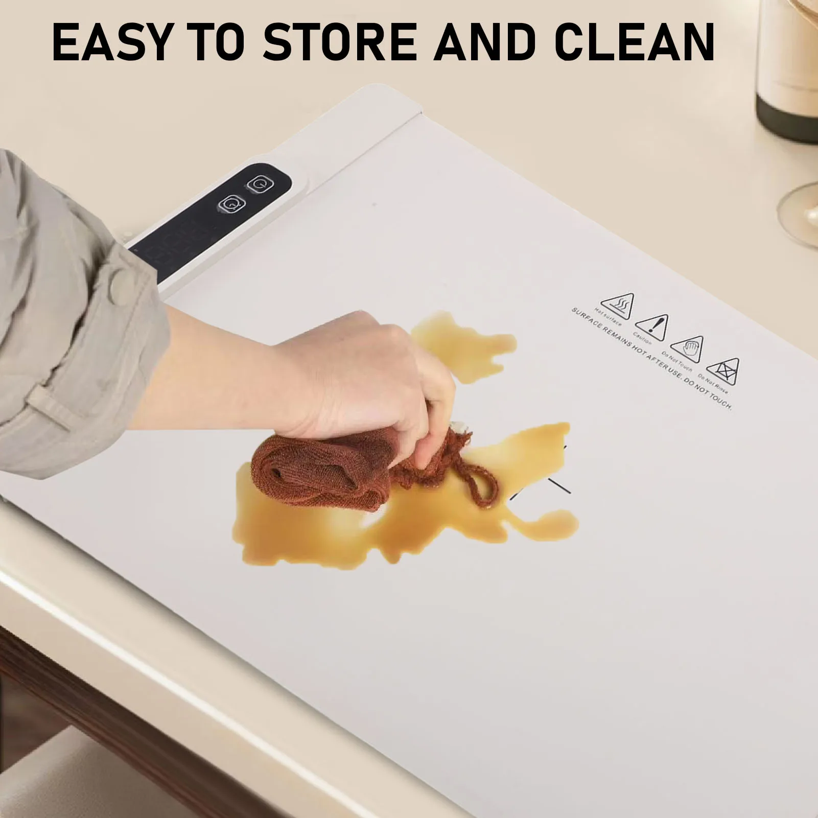 Electric Warming Tray Full Surface Heating Rollable Portable Silicone 3 Temperature Settings Versatile Food Warmer 60&deg;C-100&deg;C fo
