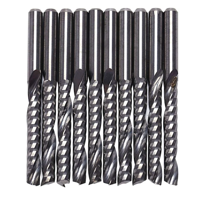 

30Pcs Cnc Router Bits 3.175 X 22Mm Single Flute Spiral Carbide Cnc Router Bits Milling Cutter