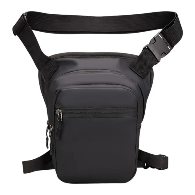 Large Capacity Cycling Drop Leg Bag PU Leather Zipper Multi-Function Fanny Pack Breathable Durable Travel Chest Bag Men 3
