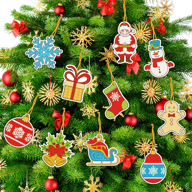 Diamond Painting Christmas Tree Ornaments  Diamond Art Christmas Ornaments  - 10 Gift - Aliexpress