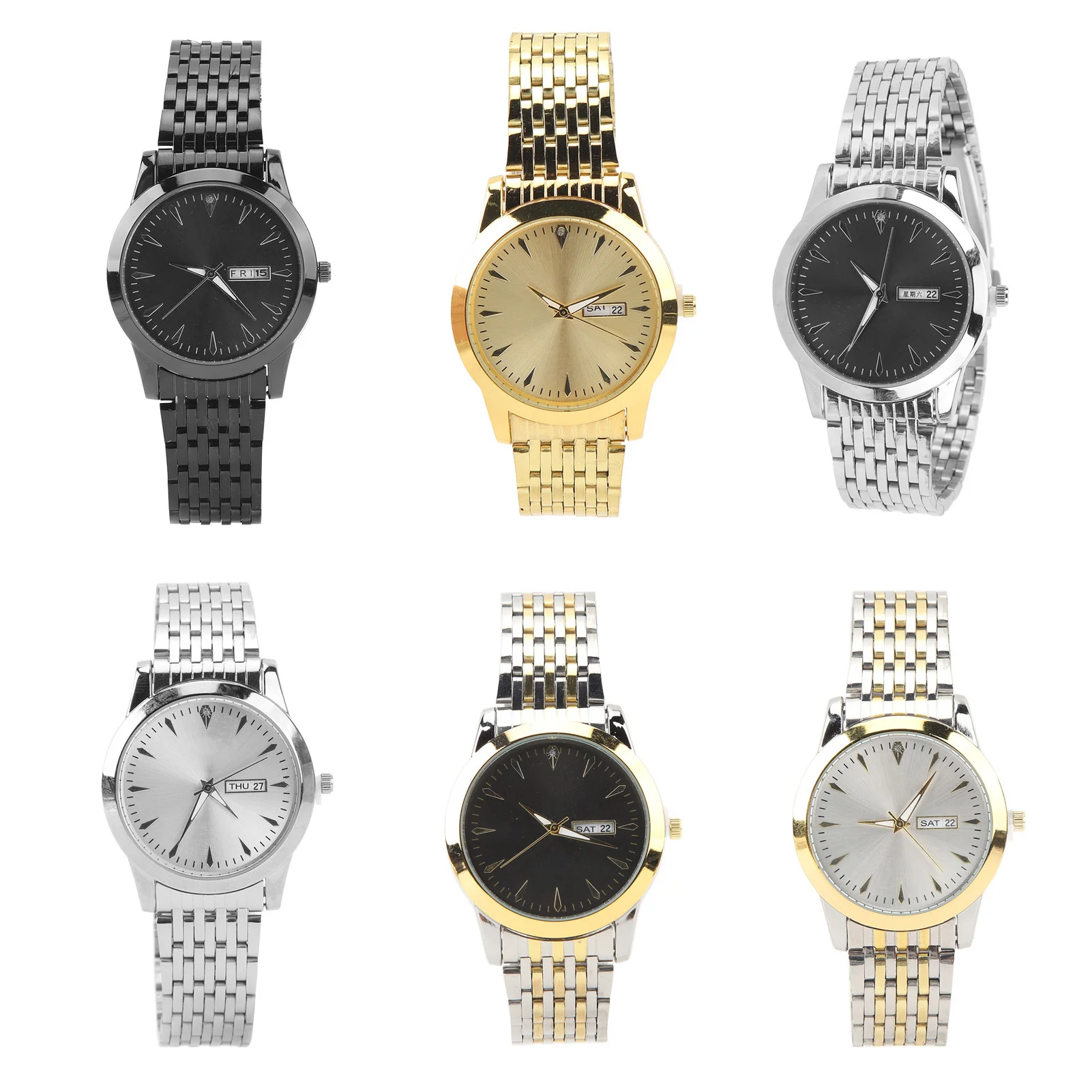 Watch Quartz Men Watch Alloy Strap Calendar Display Accurate Time Display HD Glass Stainless Steel Bottom Cover for Party