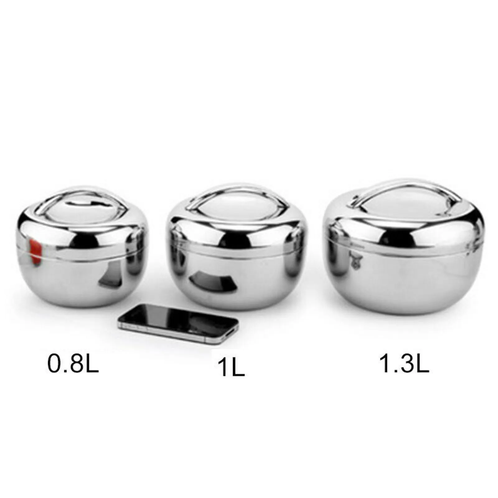 Hot Food Lunch Bento Box Stainless Steel Thermo Insulated Thermals Round Noodle Bowl Double Layer Fast Food Storage Container - 6
